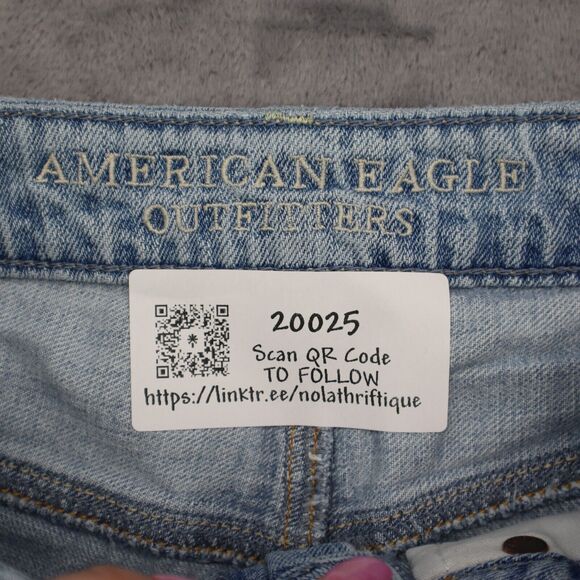 American Eagle Outfitters Shorts Womens 00 Blue High Rise Cut Off Distressed - Picture 2 of 12